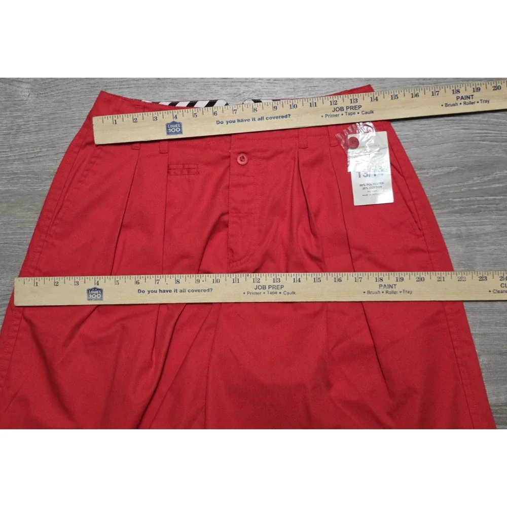 Upstart! Women's Red Pleated High Waist Mom Shorts Size 13/14 Patriotic Nautical